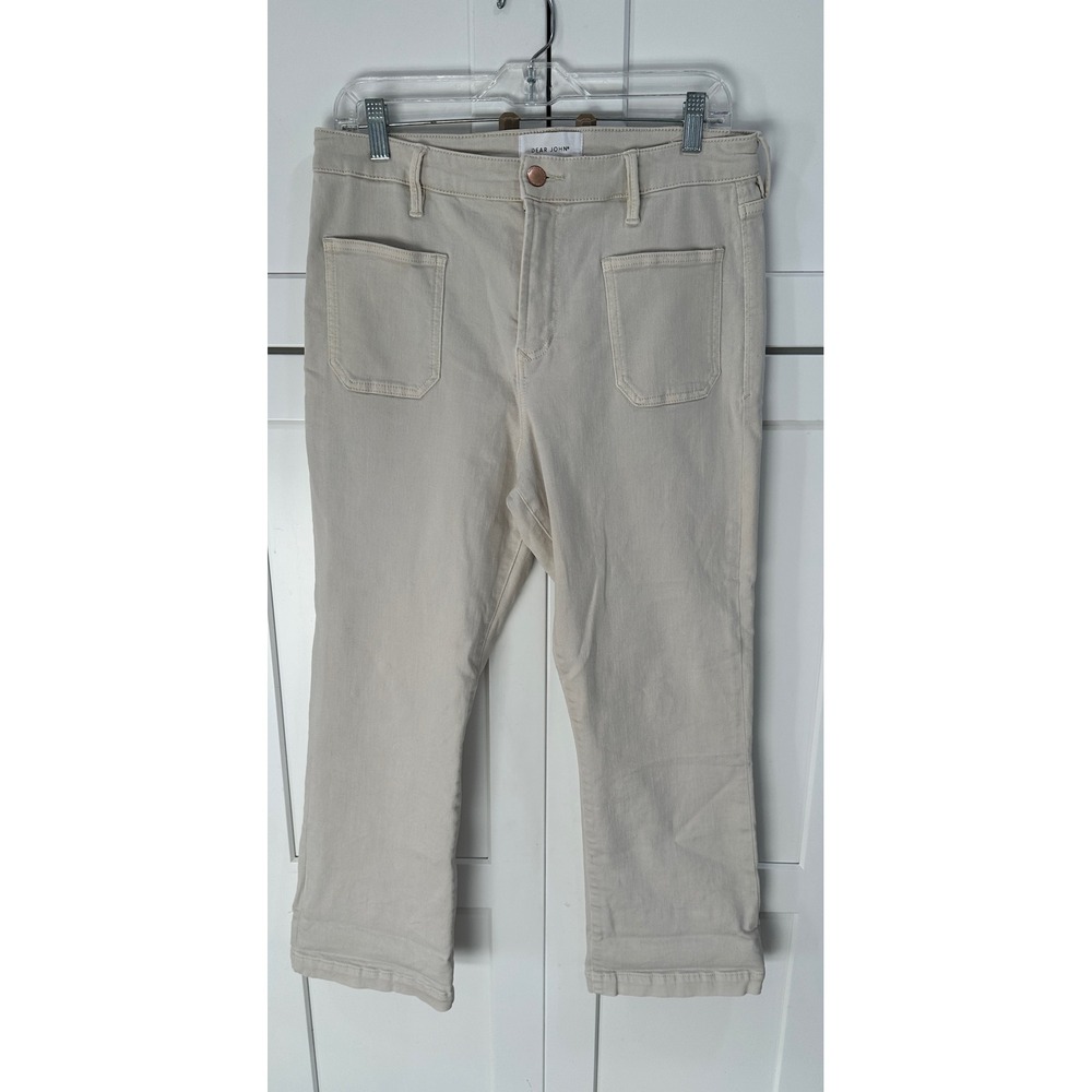 Dear John Womens Jeansโ Size 31 Crop Wide Leg Beige Casual Pants